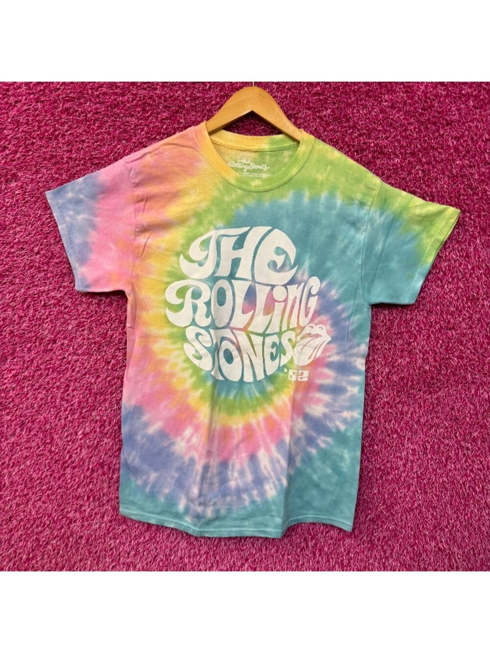 The Rolling Stones Hot Lips 1982 Concert Rock Band Tie Dye M